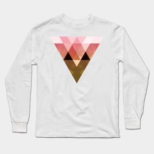 Geometric shapes on pink clouds Long Sleeve T-Shirt